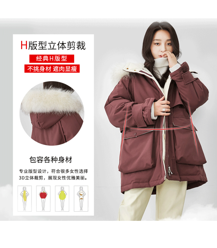 雅鹿 貉子毛领羽绒服 厚实灰鸭绒充填 我给灰鸭绒打CALL 图5
