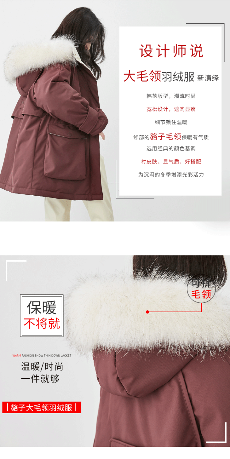 雅鹿 貉子毛领羽绒服 厚实灰鸭绒充填 我给灰鸭绒打CALL 图3