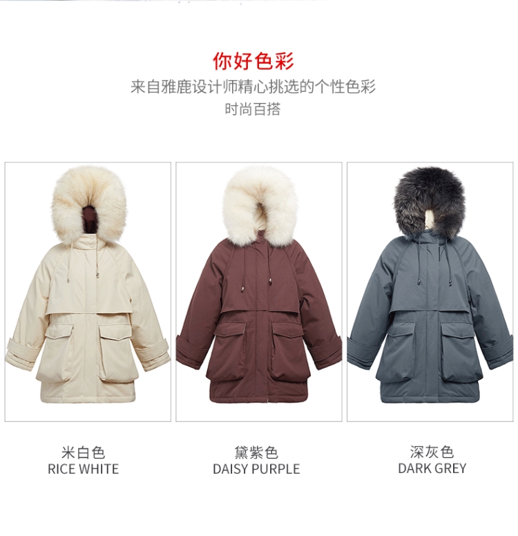 雅鹿 貉子毛领羽绒服 厚实灰鸭绒充填 我给灰鸭绒打CALL 图2