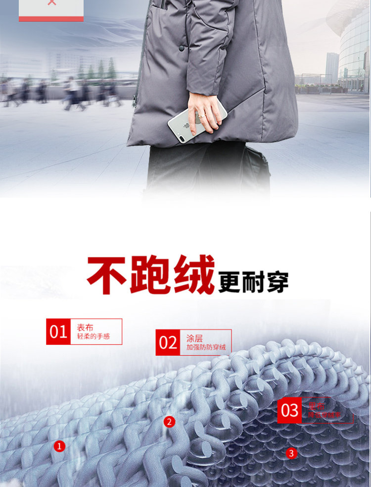 yaloo/雅鹿羽绒服男 中长款2017冬季韩版加厚修身鸭绒连帽外套潮 图7