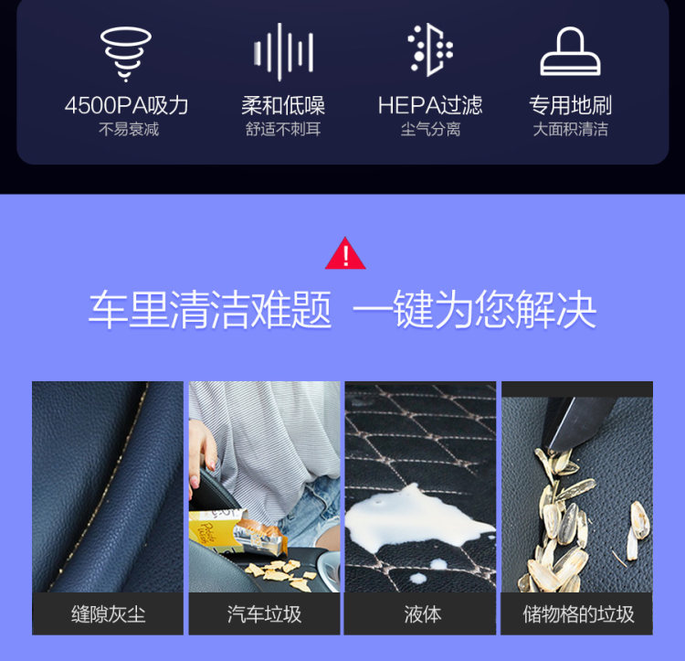 途虎 TH-609 车家两用吸尘器  4500PA大吸力 图2