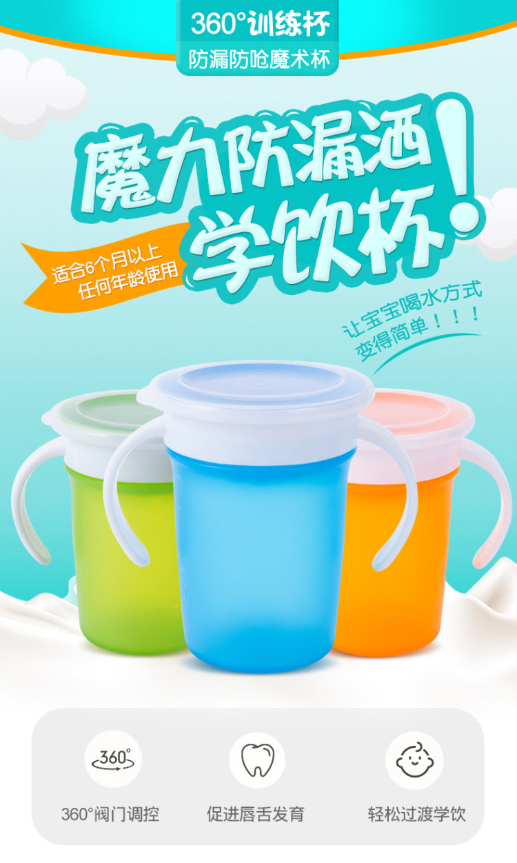 儿童360°防漏学饮杯防洒杯 图1