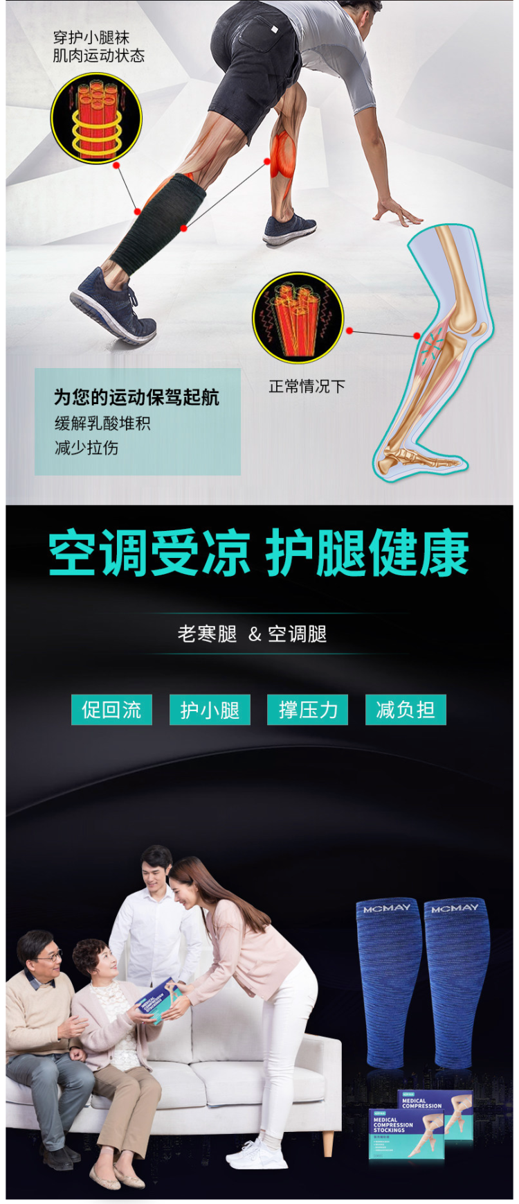 台湾产 脉美 医用治疗型 高弹透气 缓解静脉曲张弹力护腿 图13