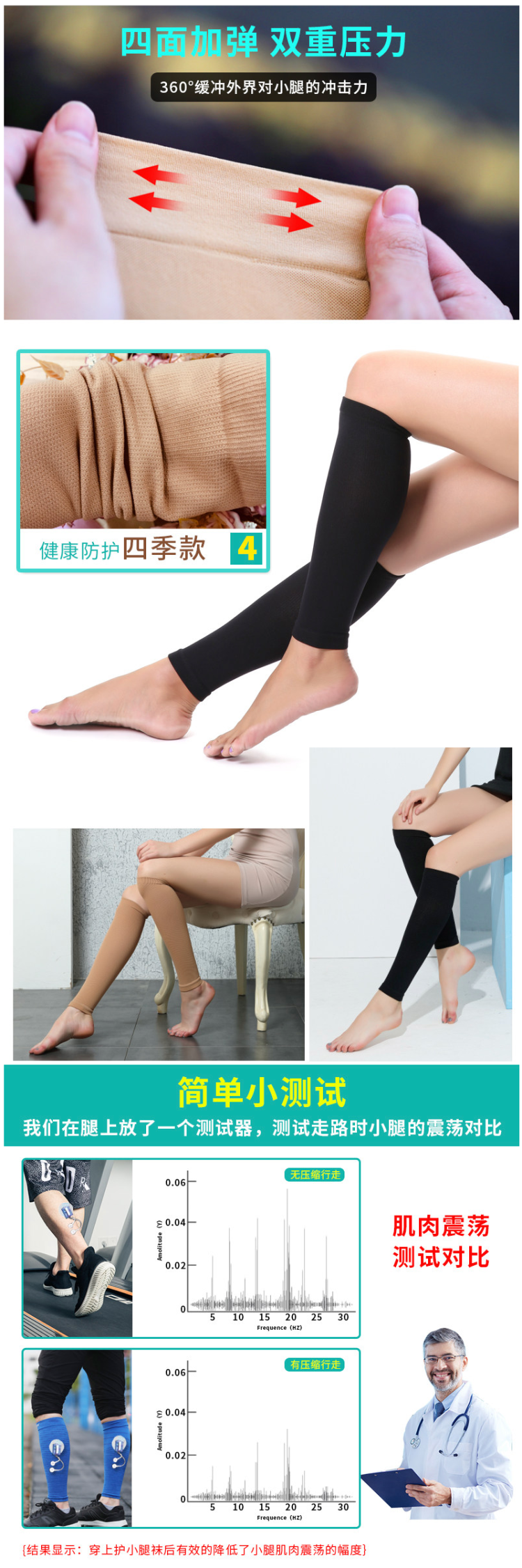 台湾产 脉美 医用治疗型 高弹透气 缓解静脉曲张弹力护腿 图16