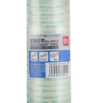 deli 得力 30015 文具胶带 12mmX30y(27.4米) 12卷装 *3件 图5