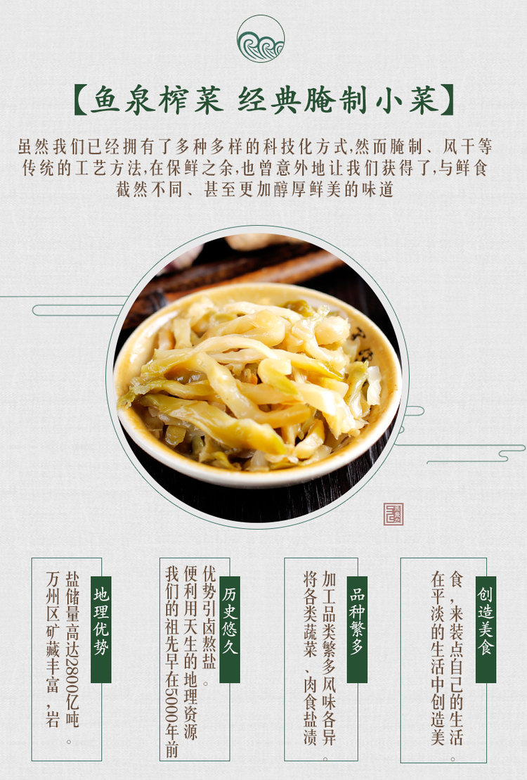 重庆特产 鱼泉 脆香榨菜丝 80g*20袋 脆嫩爽口 图4