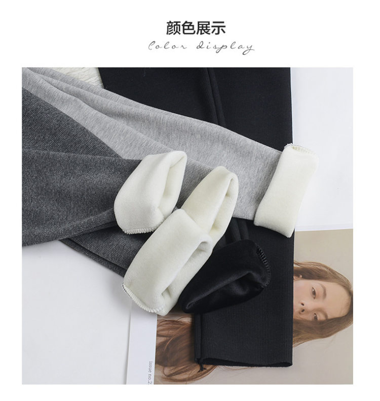 冬季加厚加绒小鹿刺绣打底裤 图7