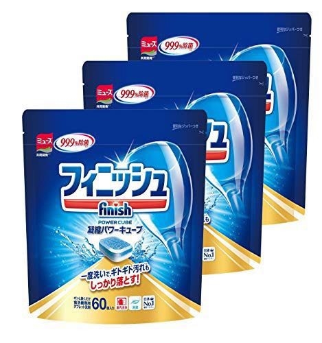 finish 洗碗机洗涤剂 袋洗 清洁力强 60个× 3 (180次的量) 图1
