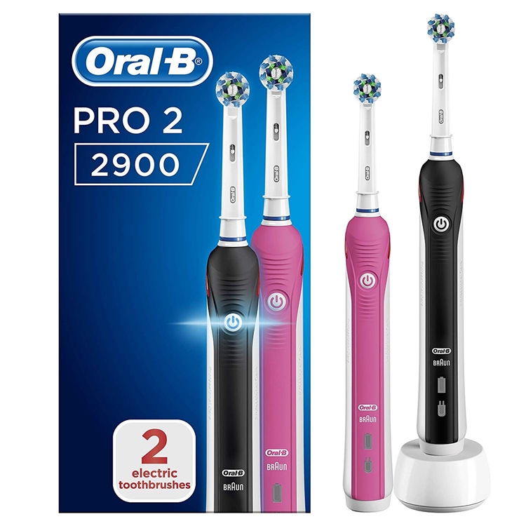 BRAUN 博朗 Oral-B 欧乐-B Pro 2 2900 3D智能电动牙刷 2支装 图1