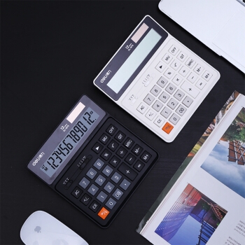 deli 得力 1675 双电源桌面计算器 黑色 *5件 图5