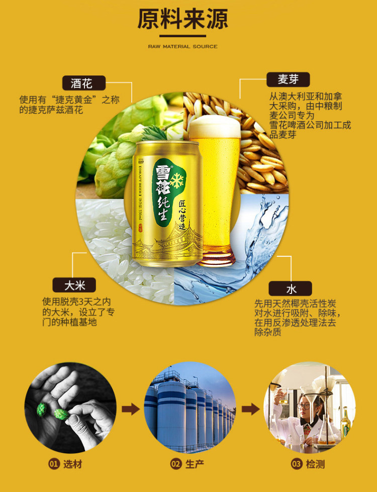 雪花 纯生8度啤酒 330ml*24罐 图3