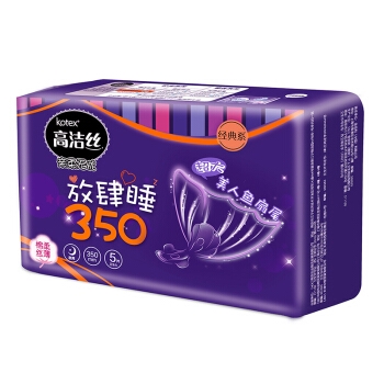 kotex 高洁丝 夜用卫生巾放肆睡 350mm 5片 *3件 图3