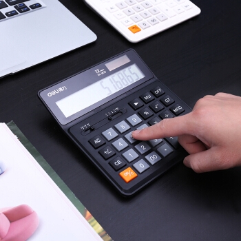 deli 得力 1675 双电源桌面计算器 黑色 *5件 图1