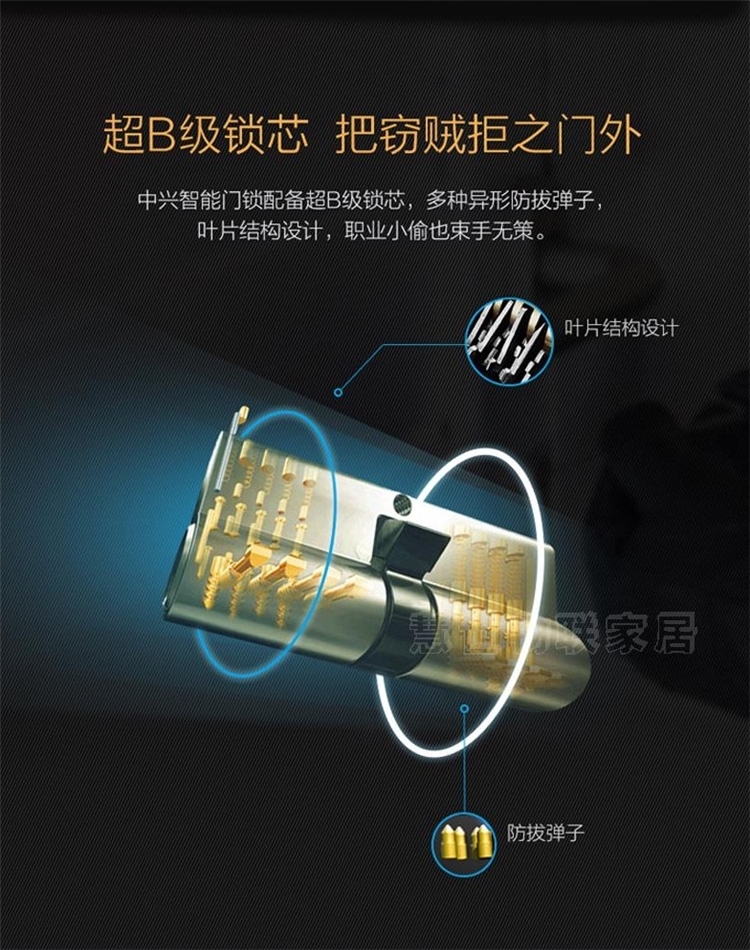 中兴 指纹电子锁 活体指纹识别快 图9