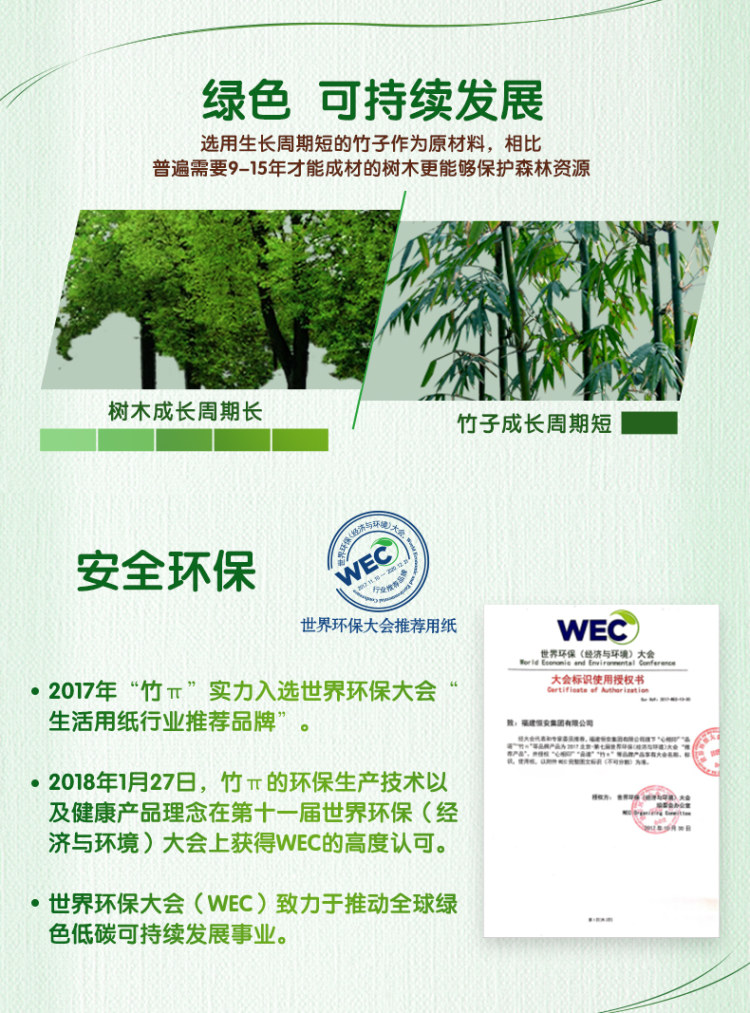 竹π 无芯卷纸3层70克36卷 图3