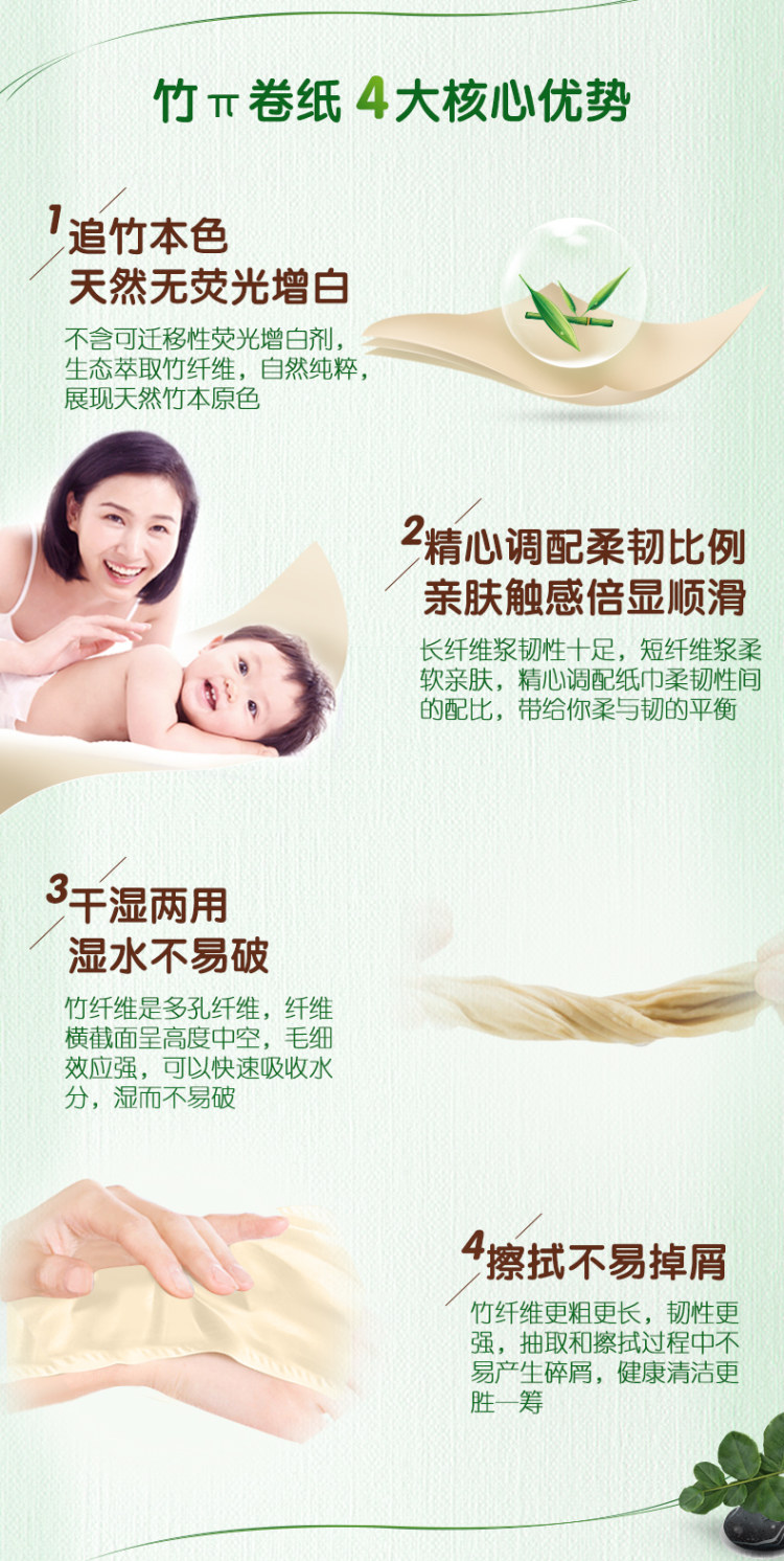 竹π 无芯卷纸3层70克36卷 图4