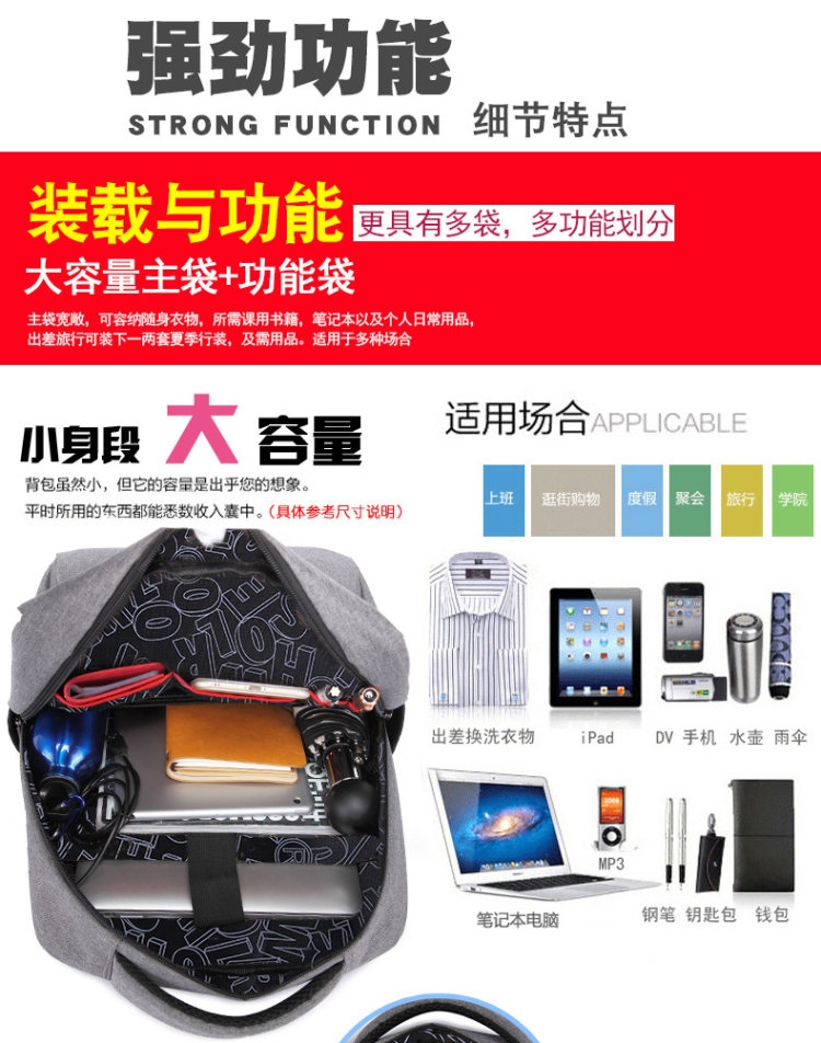 WOLF HORSE K89 男士双肩背包 送零钱包 图5