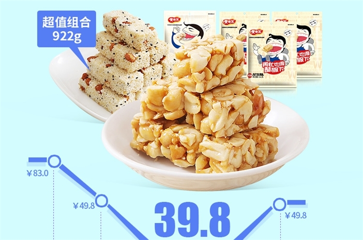 黄老五 原味花生酥/米花酥组合902g 图1