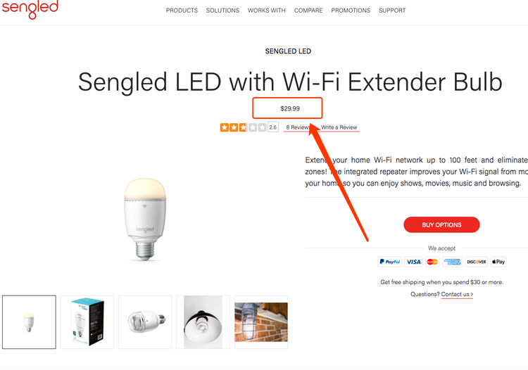生迪 Sengled WiFi信号中继智能灯泡 app无极调光 图1