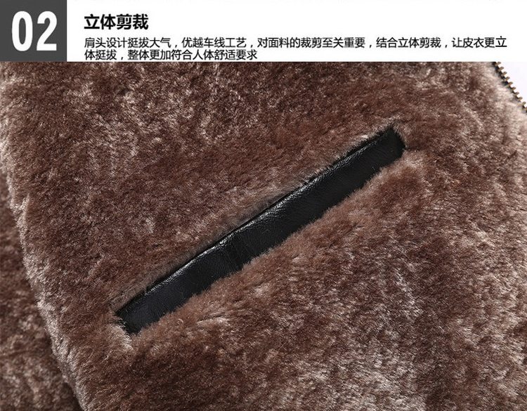 依中漫舞 中老年人 加绒加厚 PU皮夹克 图7