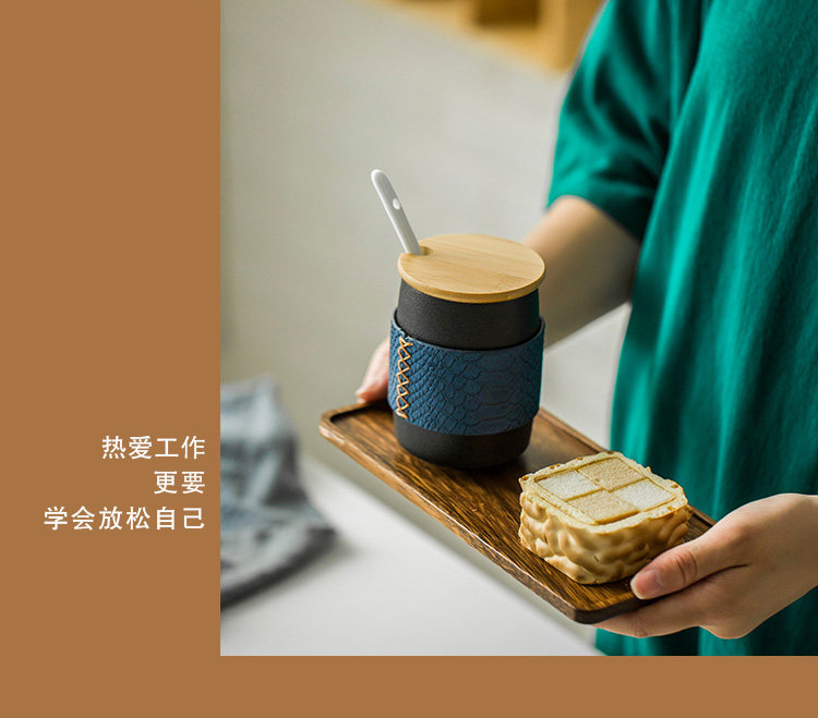 拾壹物 马克杯带盖勺杯子陶瓷咖啡杯 图10