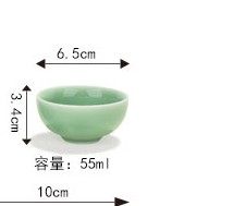豹霖 龙泉青瓷功夫茶具 梅子青鱼杯 55ml*6个 图1