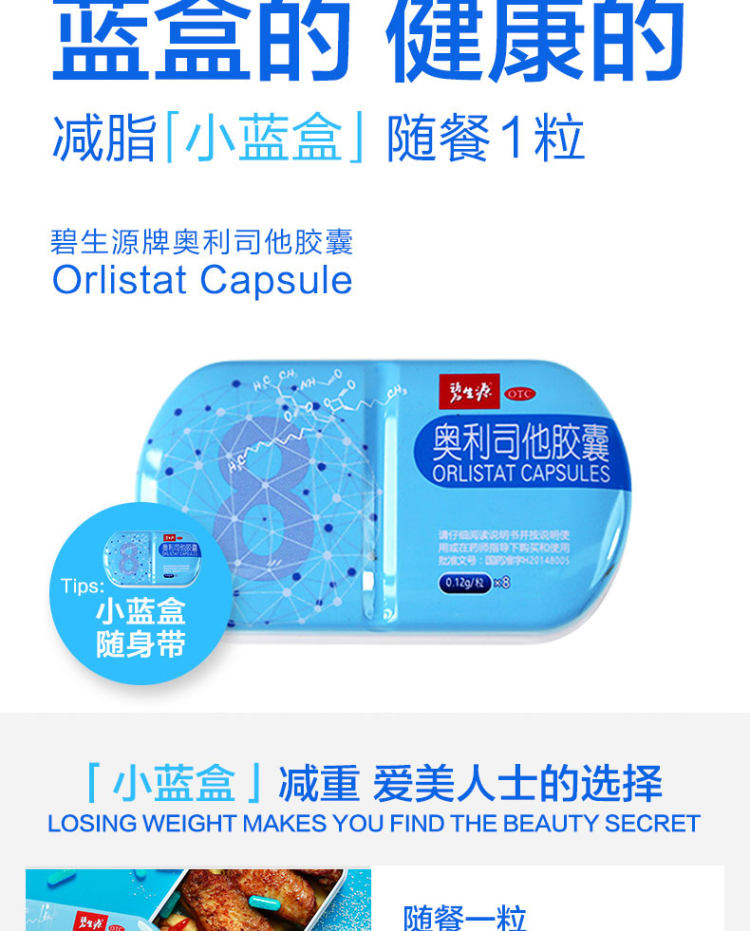 碧生源 奥利司他减肥胶囊 有效的非处方减肥药 16粒 图1