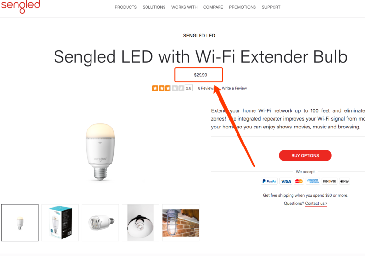 生迪 Sengled WiFi信号中继智能灯泡 app无极调光 图1