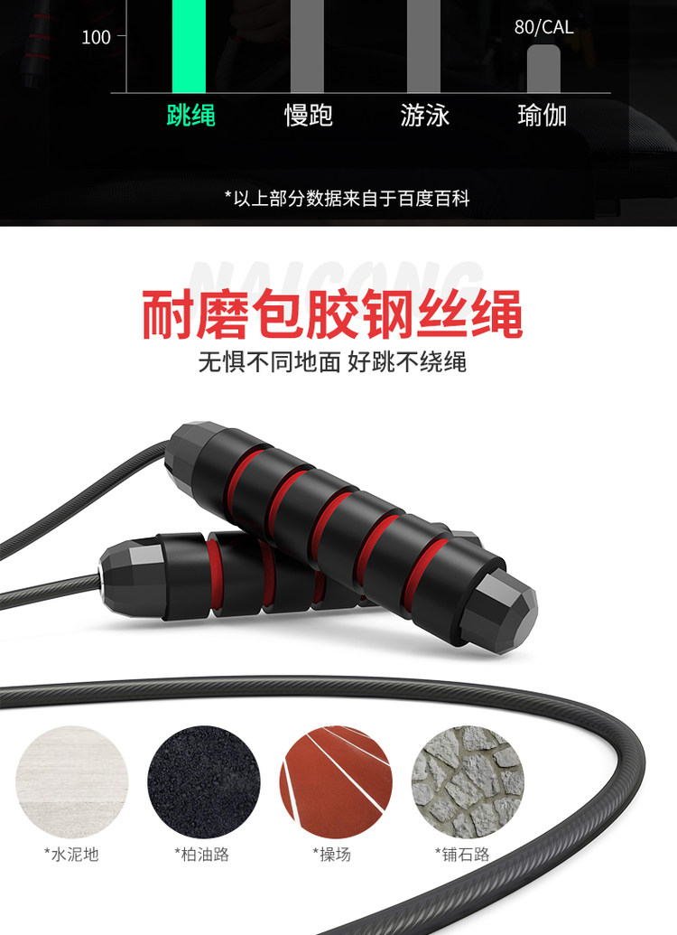 专业负重钢丝跳绳减肥健身 图4
