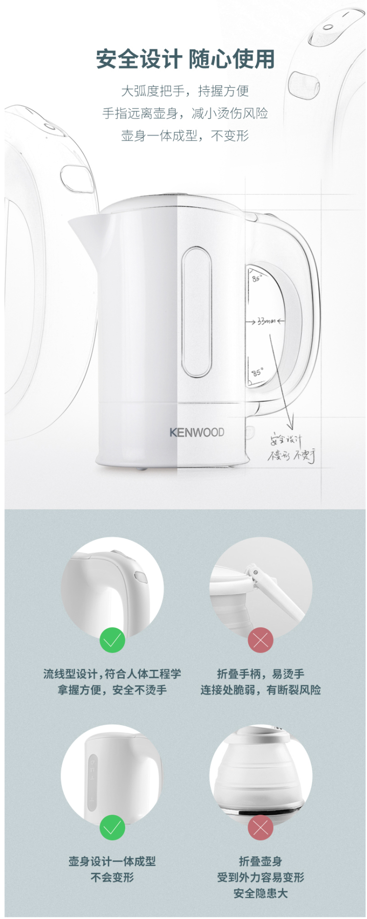英国进口 凯伍德 Kenwood 旅行便携式 迷你电热水壶 0.5L 图6
