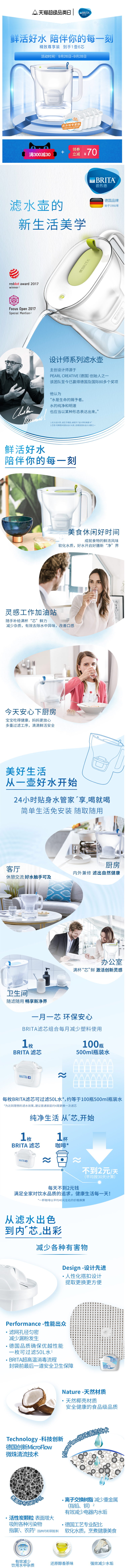 碧然德 Style设计师系列 净水壶 3.5L+去水垢加强版滤芯13枚 图1