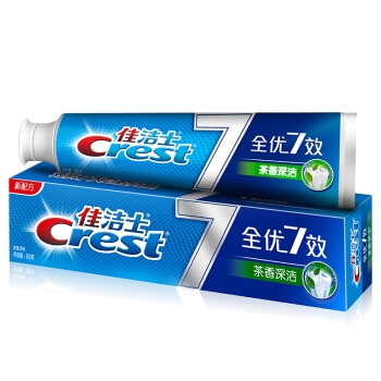 京东PLUS会员: Crest 佳洁士 全优7效 茶香深洁牙膏 180g *14件 图1
