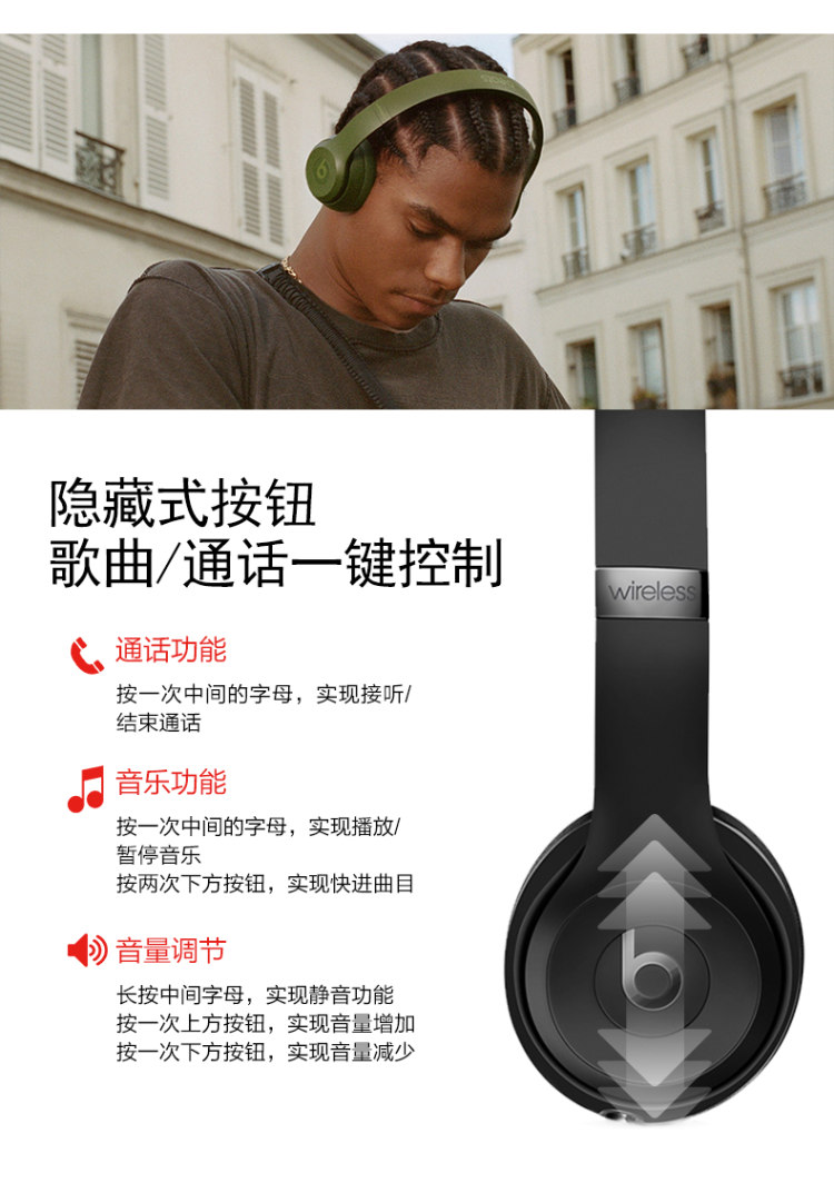 Beats Solo3 Wireless 头戴式蓝牙耳机 内置苹果W1芯片 图10