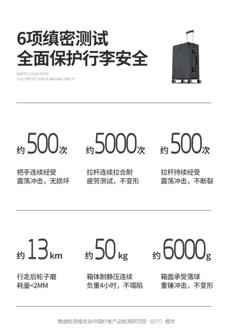 全铝镁合金万向轮拉杆箱 图4