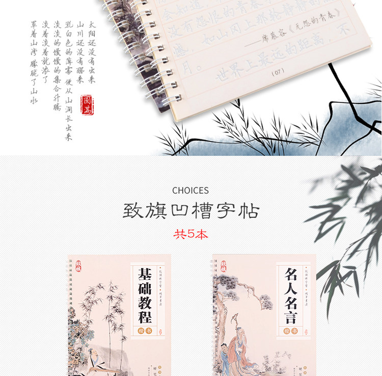 致旗 凹槽练字帖 正楷 21本装 图2