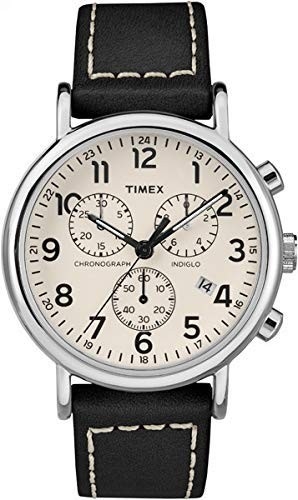 中亚Prime会员： Timex 天美时 TWG012800QM Weekender Chrono 中性皮革表带手表 图1