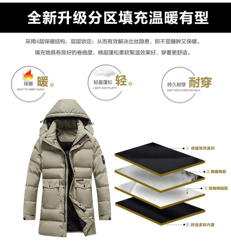 雅鹿 新款中长款加厚棉服 图3