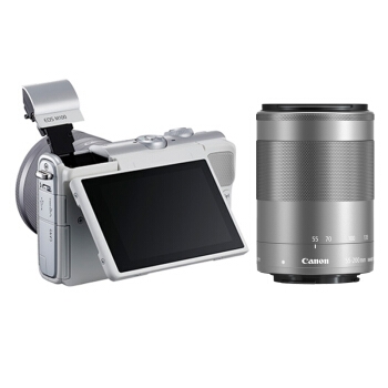 Canon 佳能 EOS M100 双镜头无反套机（15-45mm+55-200mm）白色 图4