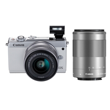Canon 佳能 EOS M100 双镜头无反套机（15-45mm+55-200mm）白色 图3