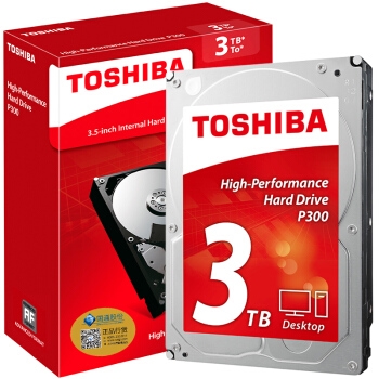 TOSHIBA 东芝 P300系列 7200转 64M SATA3 台式机机械硬盘 3TB 图1