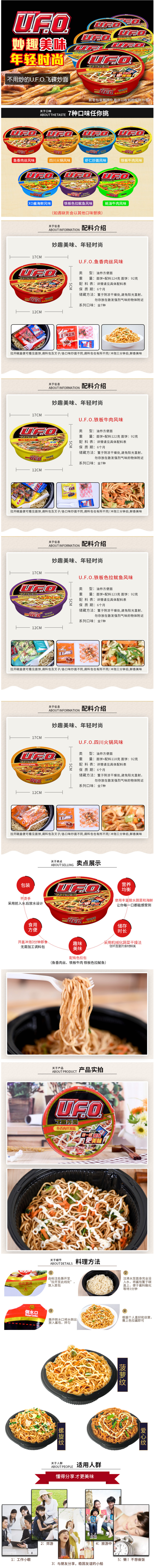 日清 5口味 UFO飞碟炒面 速食拌面 124g*12碗 图1