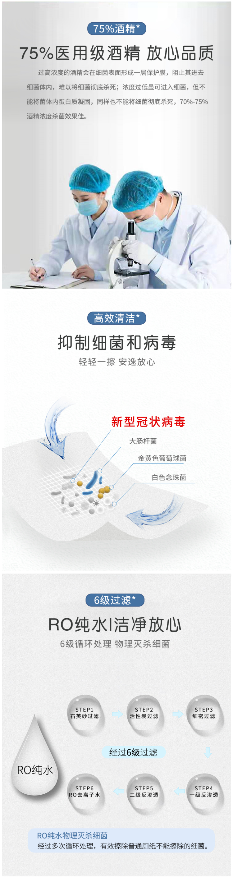 碧c 75度酒精 消毒湿巾 40片/件 图2