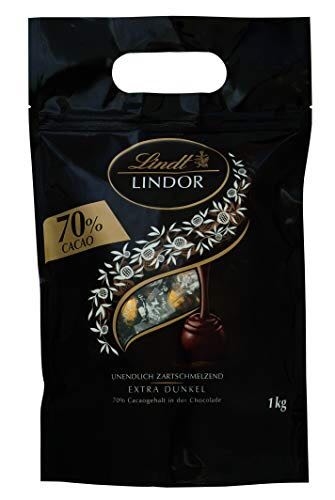 中亚Prime会员： Lindt 瑞士莲 Lindor 系列软心巧克力球 特浓黑巧克力 70% 81粒 1kg装 *2件 图1