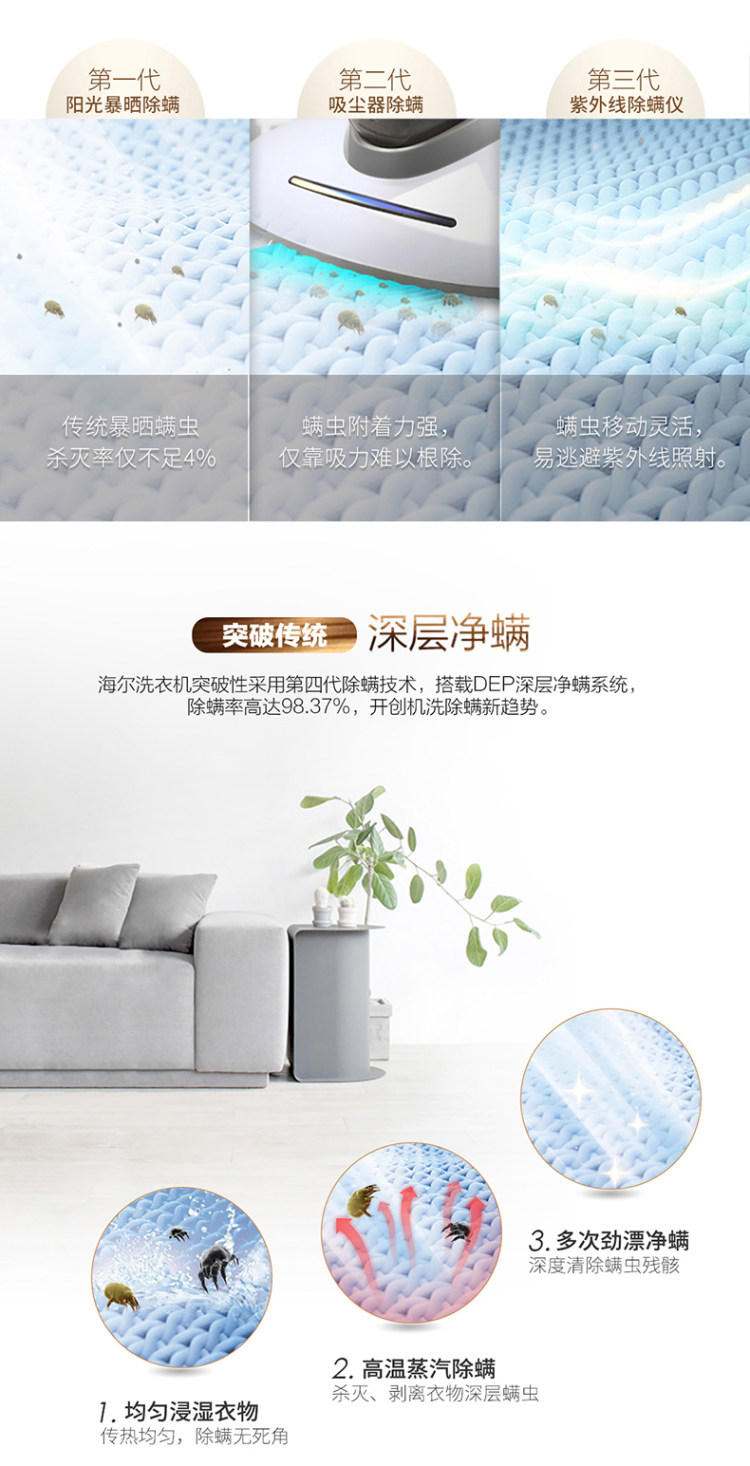 海尔 滚筒洗衣 洗烘一体 9公斤 图3