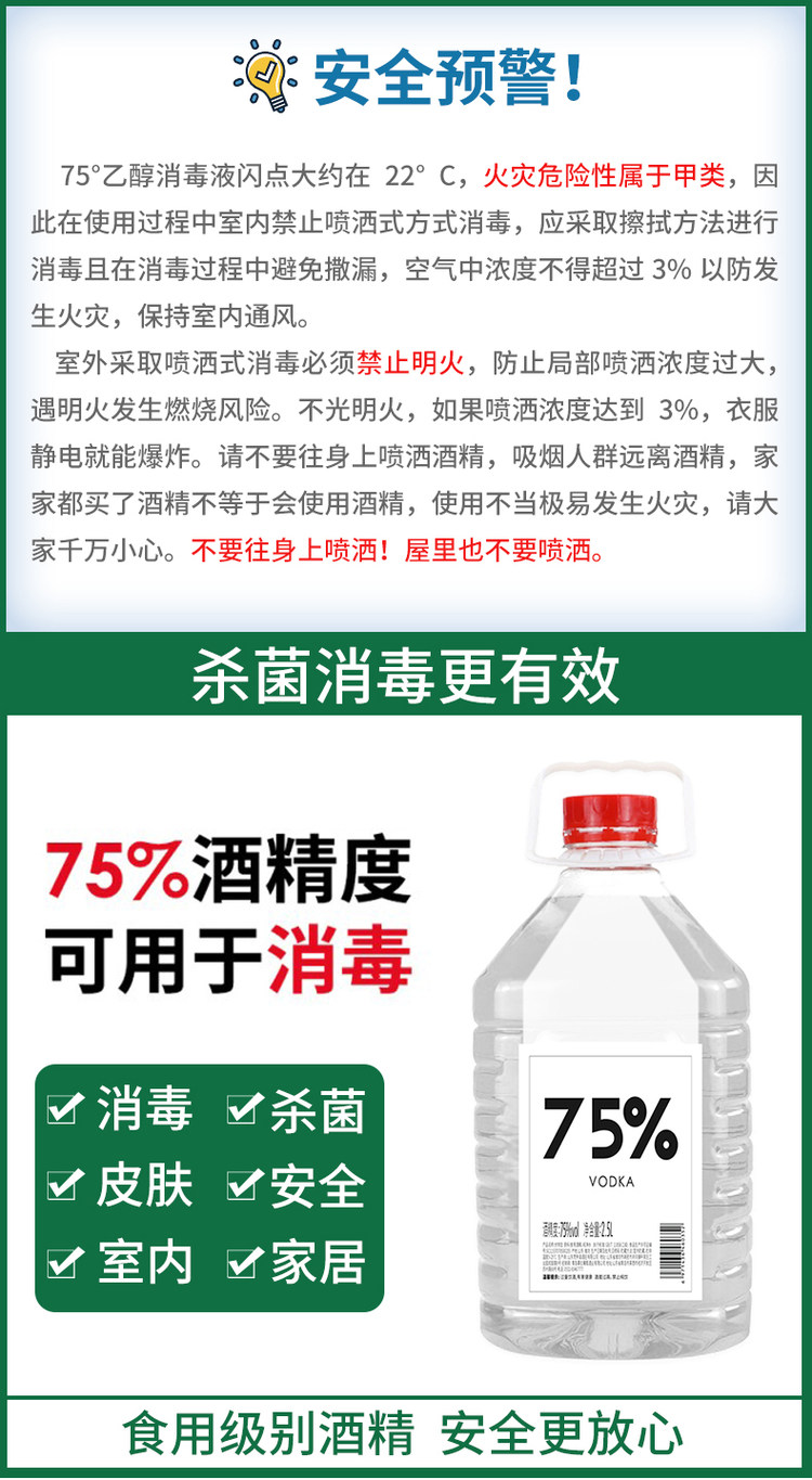 现货 75%乙醇酒精大桶2.5L 杀菌消毒液 图4