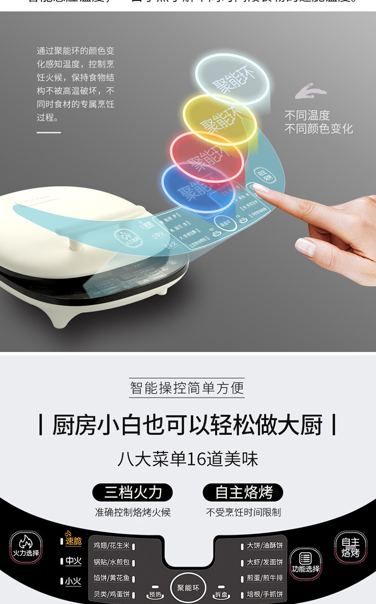 利仁 电饼铛 双面加热 可拆洗 图6