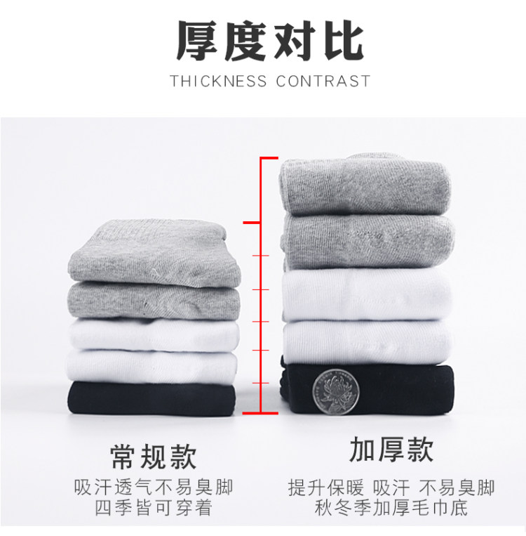经典男士防臭纯棉运动袜 6双装 图4