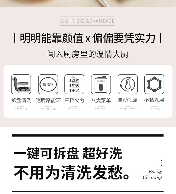利仁 电饼铛 双面加热 可拆洗 图2