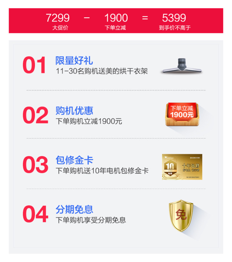小天鹅 洗烘一体 全自动滚筒洗衣机 10kg 一级能效 图2