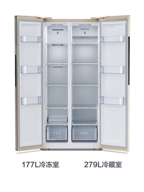 小米生态链 云米 双开门智能冰箱 456L 草本除味 APP控温 图1